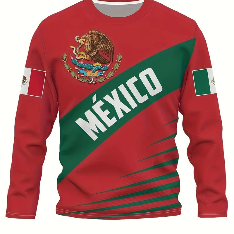 Fashion Mexico Mexico Flag 3D Printed T-Shirt Spring Men Women Casual Long Sleeve T Shirts Oversized Male Tees Tops Man Clothing
