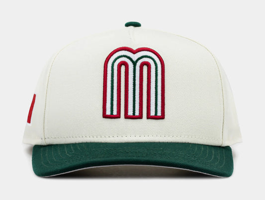 Shoe Palace Exclusive Mexico Curve 950AF Snapback Mens Hat (Beige/Green)