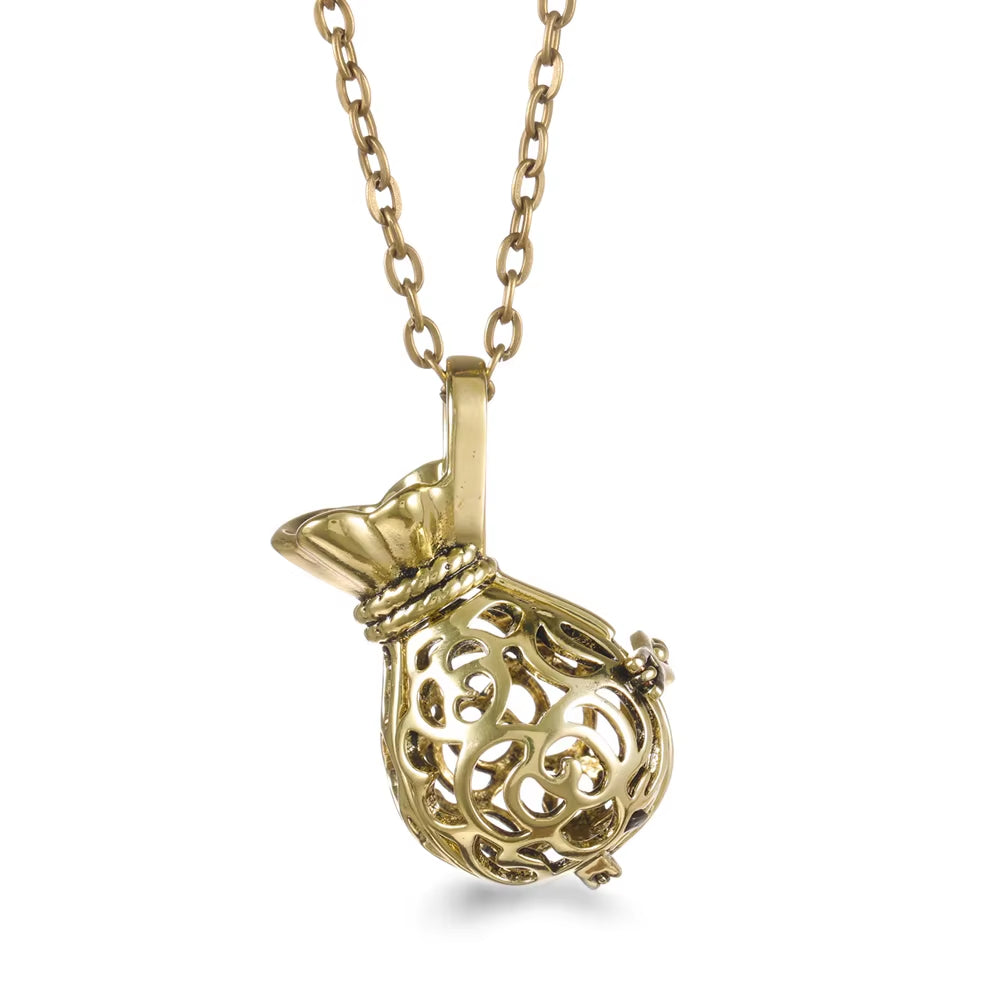 Mexico Chime Music Angel Ball Tree of Life Bronze Cage Necklace Aromatherapy Essential Oil Diffuser Caller Pendant Accessories