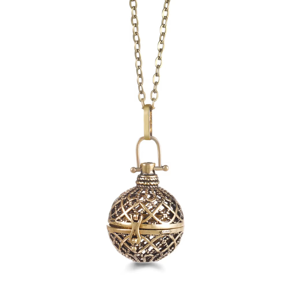 Mexico Chime Music Angel Ball Tree of Life Bronze Cage Necklace Aromatherapy Essential Oil Diffuser Caller Pendant Accessories