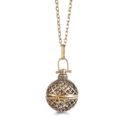 Mexico Chime Music Angel Ball Tree of Life Bronze Cage Necklace Aromatherapy Essential Oil Diffuser Caller Pendant Accessories