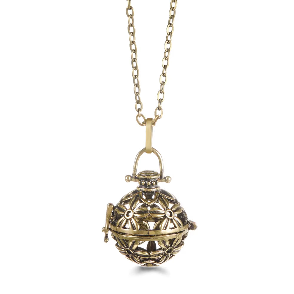 Mexico Chime Music Angel Ball Tree of Life Bronze Cage Necklace Aromatherapy Essential Oil Diffuser Caller Pendant Accessories