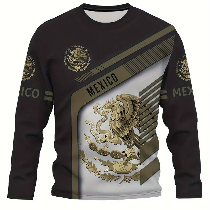 Fashion Mexico Mexico Flag 3D Printed T-Shirt Spring Men Women Casual Long Sleeve T Shirts Oversized Male Tees Tops Man Clothing