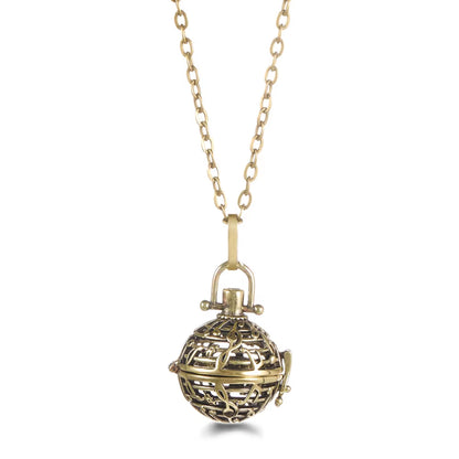 Mexico Chime Music Angel Ball Tree of Life Bronze Cage Necklace Aromatherapy Essential Oil Diffuser Caller Pendant Accessories