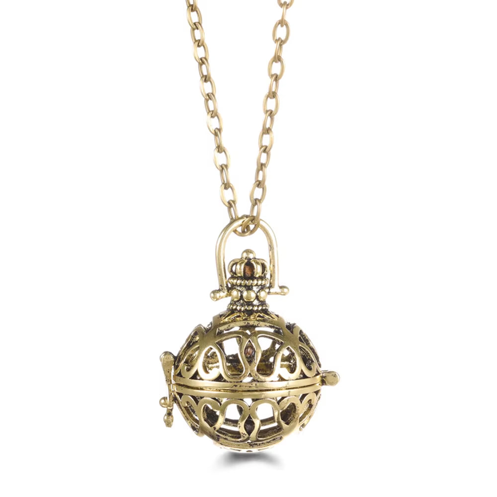 Mexico Chime Music Angel Ball Tree of Life Bronze Cage Necklace Aromatherapy Essential Oil Diffuser Caller Pendant Accessories