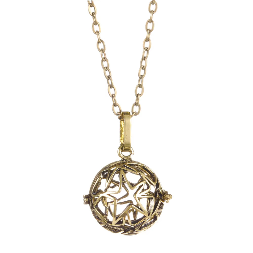 Mexico Chime Music Angel Ball Tree of Life Bronze Cage Necklace Aromatherapy Essential Oil Diffuser Caller Pendant Accessories