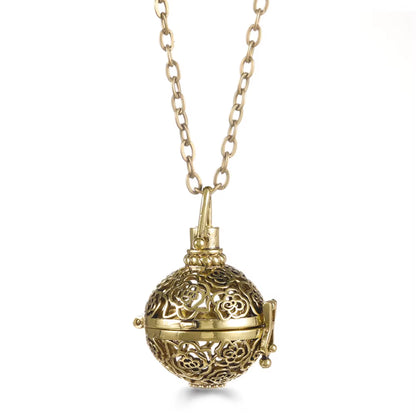 Mexico Chime Music Angel Ball Tree of Life Bronze Cage Necklace Aromatherapy Essential Oil Diffuser Caller Pendant Accessories