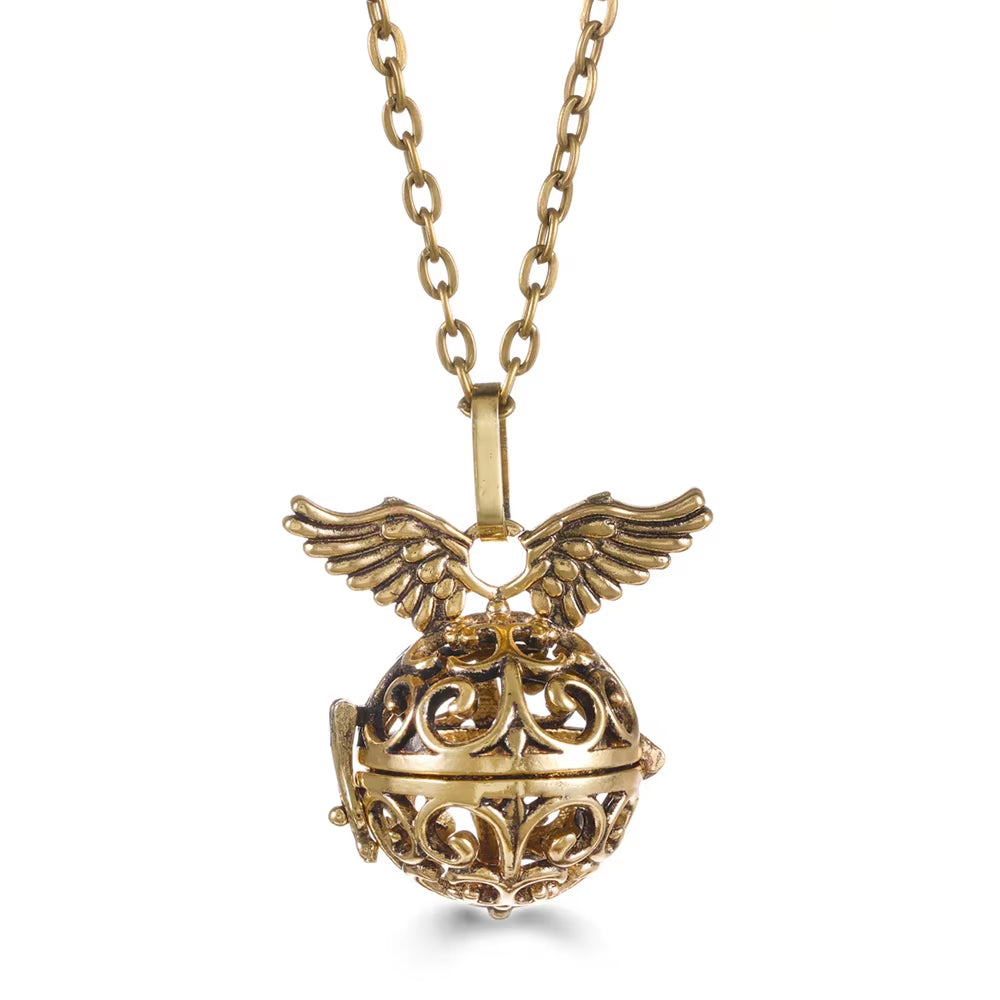 Mexico Chime Music Angel Ball Tree of Life Bronze Cage Necklace Aromatherapy Essential Oil Diffuser Caller Pendant Accessories