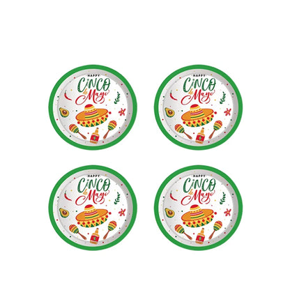 Mexico Fiesta Cactus Theme Party Disposable Tableware Paper Plates Cup Napkins Taco Balloon Mexican Party Favors Decor Supplies