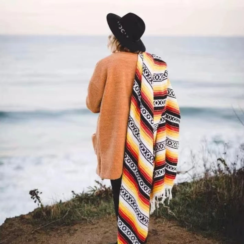 Mexico Beach Blanket Cover Outdoor Decor Sofa Leisure Blanket Bedspread Outdoor Camping Picnic Mat Bohemian Tapestry Rug