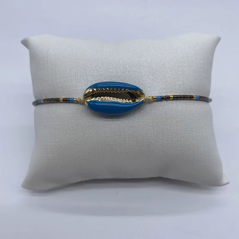 BLUESTAR Mexico MIYUKI Bracelet Femme Seashell Pulseras Mujer Moda Gold Color Copper Bracelet Handmade Woven Loom