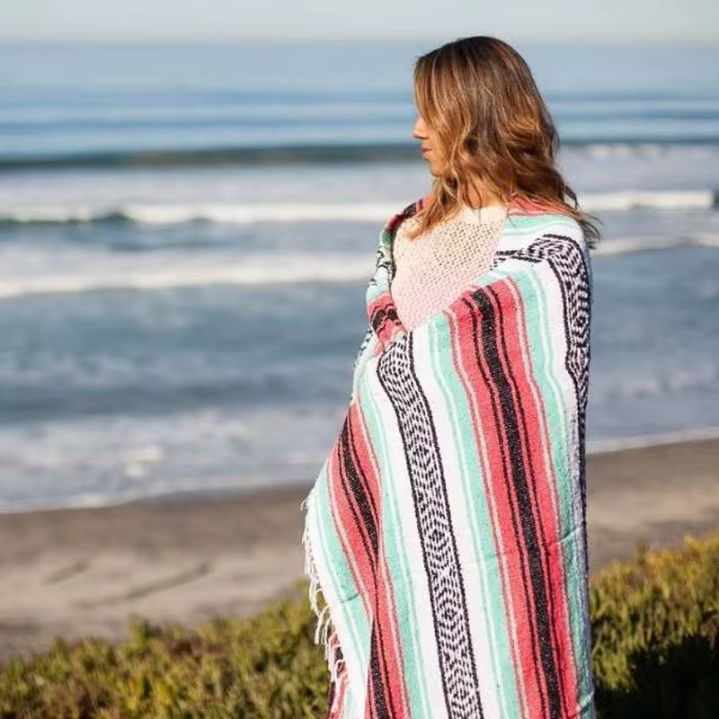 Mexico Beach Blanket Cover Outdoor Decor Sofa Leisure Blanket Bedspread Outdoor Camping Picnic Mat Bohemian Tapestry Rug