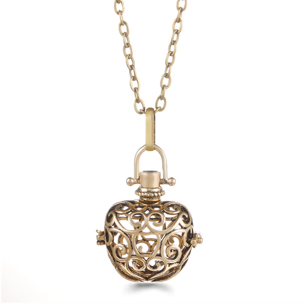 Mexico Chime Music Angel Ball Tree of Life Bronze Cage Necklace Aromatherapy Essential Oil Diffuser Caller Pendant Accessories