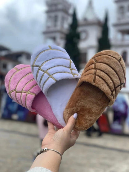 Mexican Concha Slippers, Pan Dulce Bread, Comfort Padding