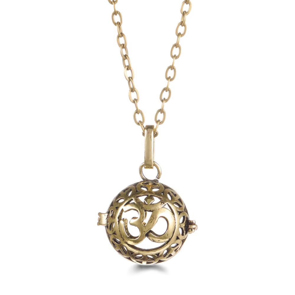 Mexico Chime Music Angel Ball Tree of Life Bronze Cage Necklace Aromatherapy Essential Oil Diffuser Caller Pendant Accessories