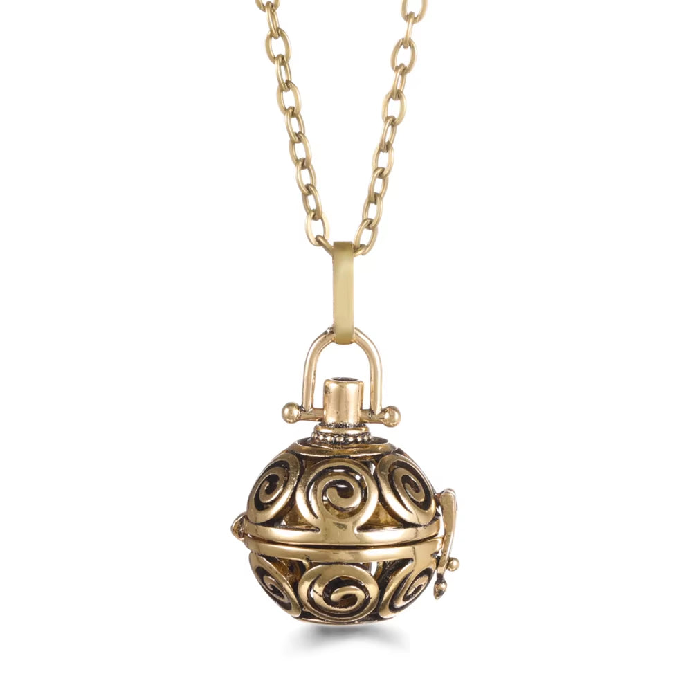 Mexico Chime Music Angel Ball Tree of Life Bronze Cage Necklace Aromatherapy Essential Oil Diffuser Caller Pendant Accessories