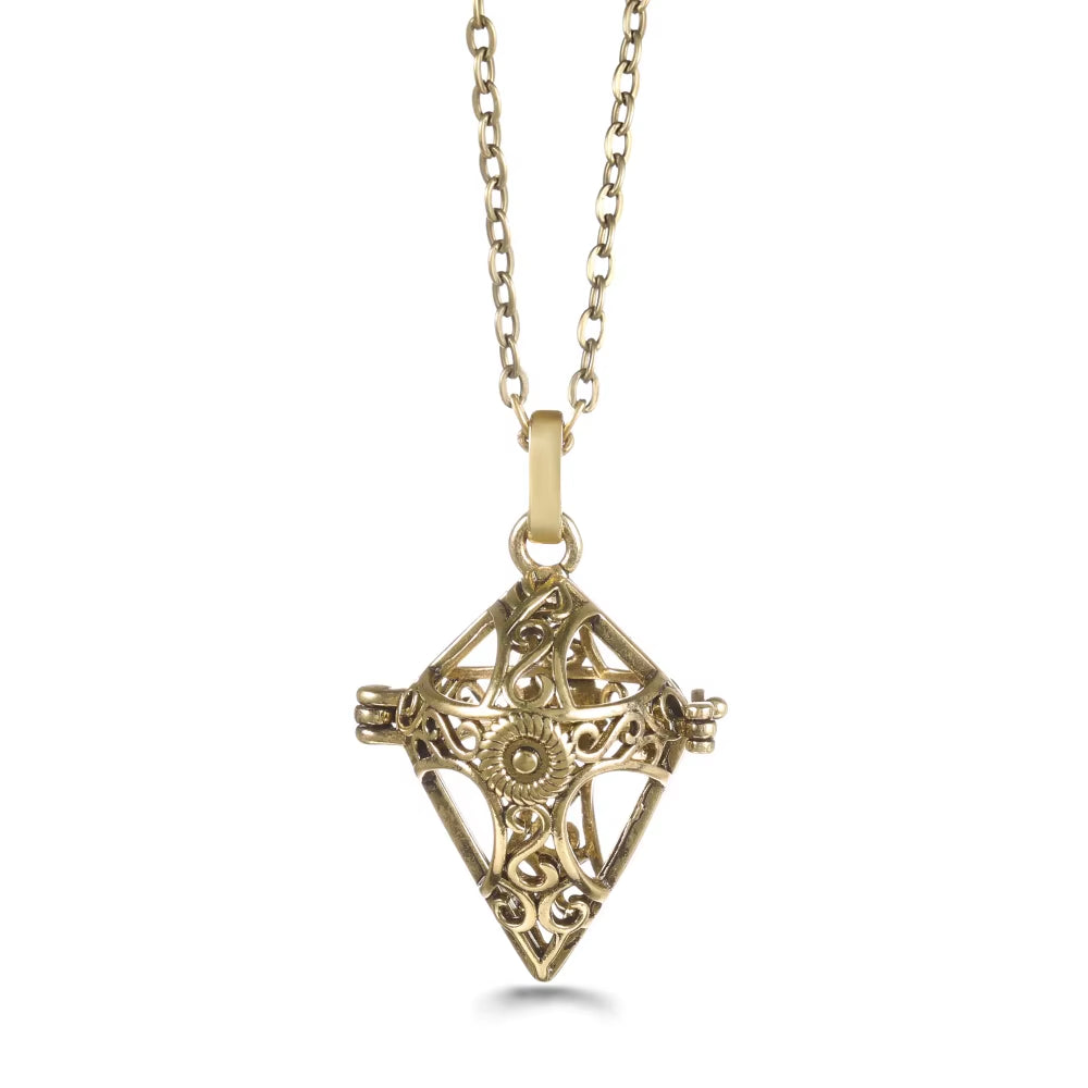 Mexico Chime Music Angel Ball Tree of Life Bronze Cage Necklace Aromatherapy Essential Oil Diffuser Caller Pendant Accessories