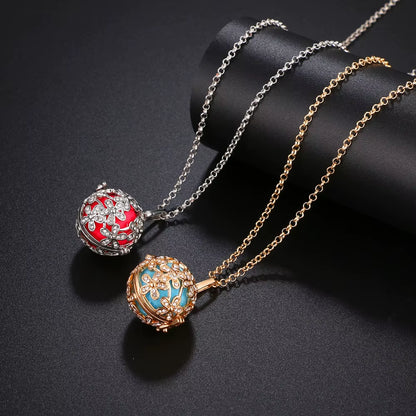Mexico Chime Music Angel Ball Tree of Life Bronze Cage Necklace Aromatherapy Essential Oil Diffuser Caller Pendant Accessories