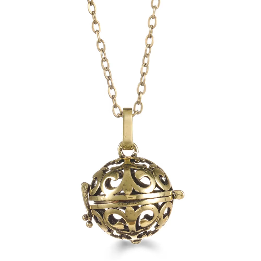 Mexico Chime Music Angel Ball Tree of Life Bronze Cage Necklace Aromatherapy Essential Oil Diffuser Caller Pendant Accessories