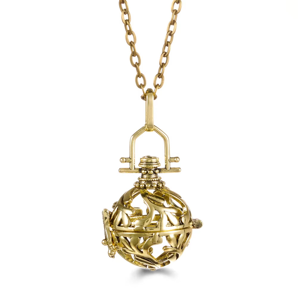 Mexico Chime Music Angel Ball Tree of Life Bronze Cage Necklace Aromatherapy Essential Oil Diffuser Caller Pendant Accessories