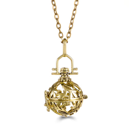 Mexico Chime Music Angel Ball Tree of Life Bronze Cage Necklace Aromatherapy Essential Oil Diffuser Caller Pendant Accessories