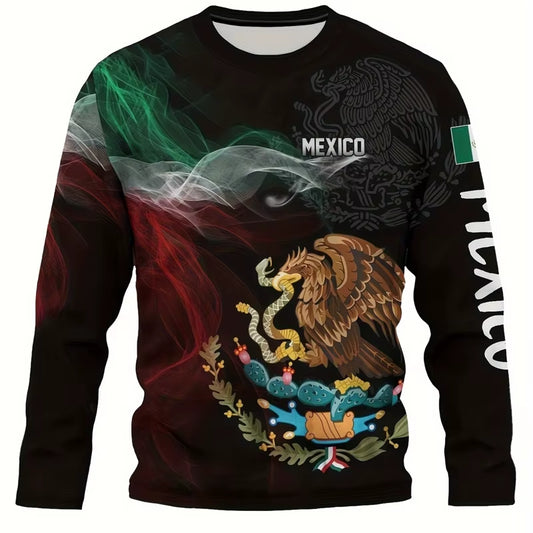 Fashion Mexico Mexico Flag 3D Printed T-Shirt Spring Men Women Casual Long Sleeve T Shirts Oversized Male Tees Tops Man Clothing