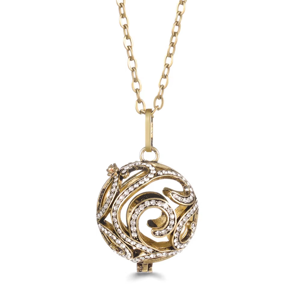 Mexico Chime Music Angel Ball Tree of Life Bronze Cage Necklace Aromatherapy Essential Oil Diffuser Caller Pendant Accessories