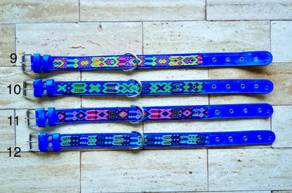 Large Leather Dog Collar | Woven Nylon Dog Collar | Fiesta Collar | Handmade Mexican Dog Collar | Large Dog Accessory