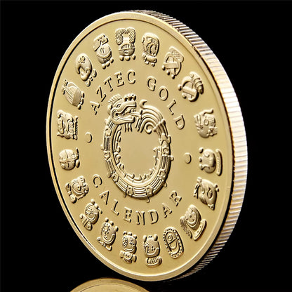 Mexico Mayan Aztec Calendar Art Prophecy Culture 1.57"*0.12" Gold Coins Collectibles