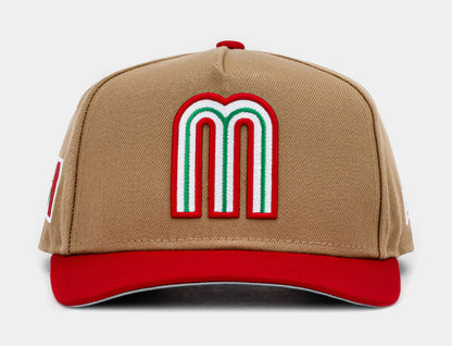 Shoe Palace Exclusive Mexico Curve 950AF Snapback Mens Hat (Khaki/Red)