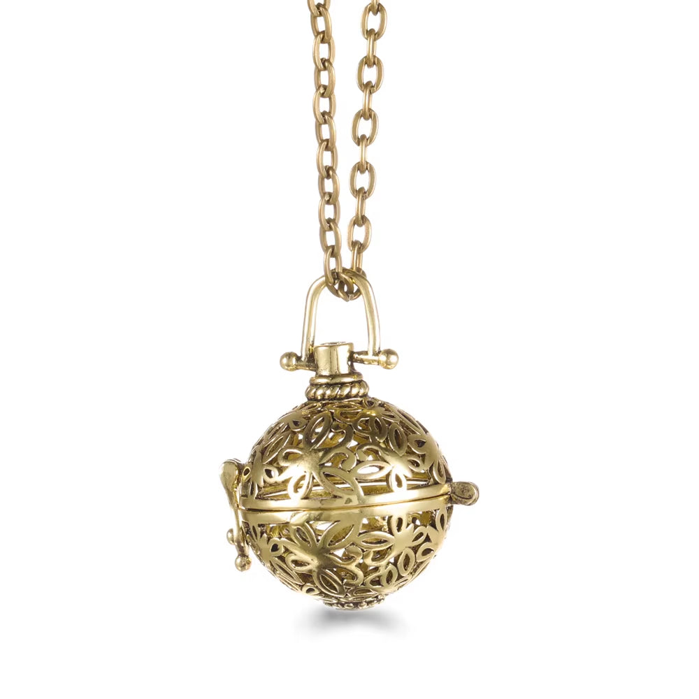 Mexico Chime Music Angel Ball Tree of Life Bronze Cage Necklace Aromatherapy Essential Oil Diffuser Caller Pendant Accessories