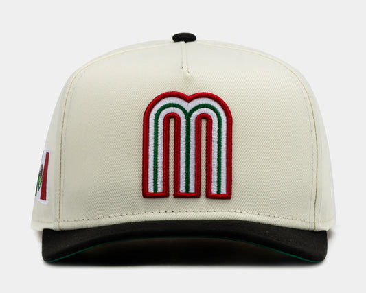 Shoe Palace Exclusive Mexico Curve Beige 950AF Snapback Mens Hat (Beige/Red)