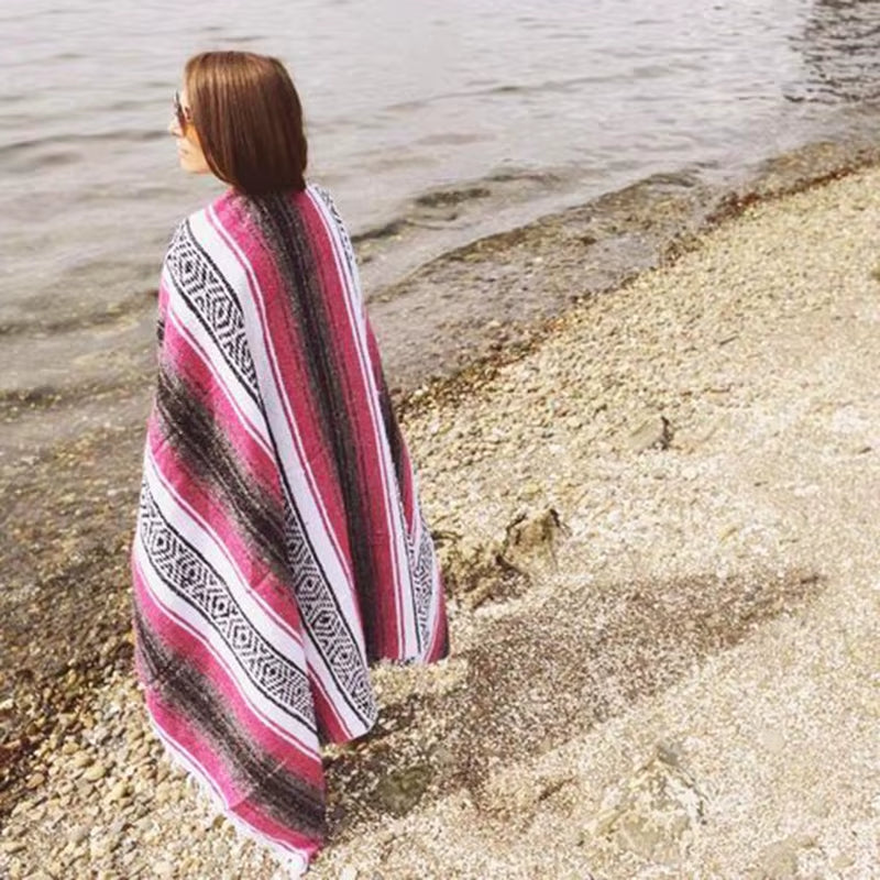 Mexico Beach Blanket Cover Outdoor Decor Sofa Leisure Blanket Bedspread Outdoor Camping Picnic Mat Bohemian Tapestry Rug