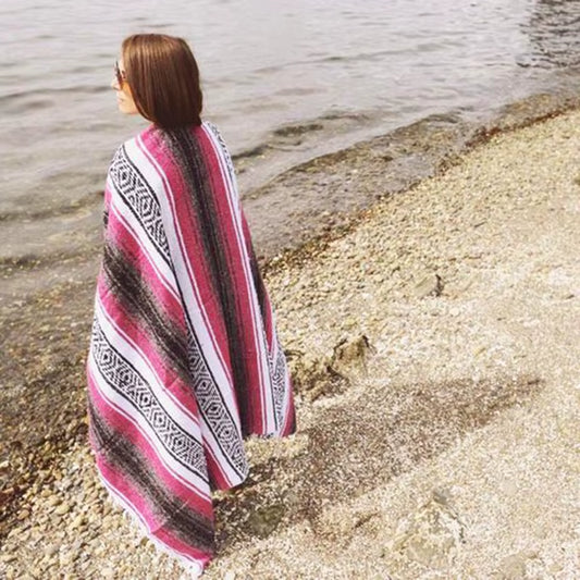 Mexico Beach Blanket Cover Outdoor Decor Sofa Leisure Blanket Bedspread Outdoor Camping Picnic Mat Bohemian Tapestry Rug